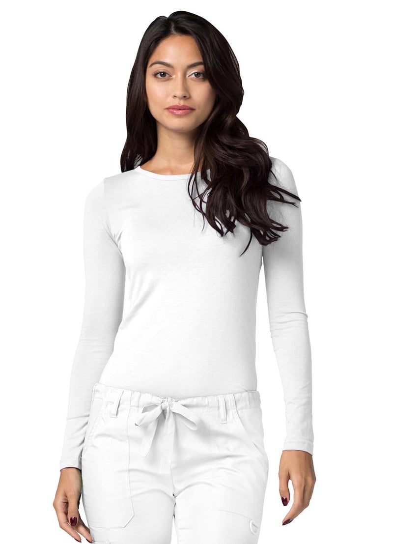 Adar Uniforms, Underscrubs for Women 2 Pack - Long Sleeve Underscrub Comfort Tee - 2902 - White - S - Image 2